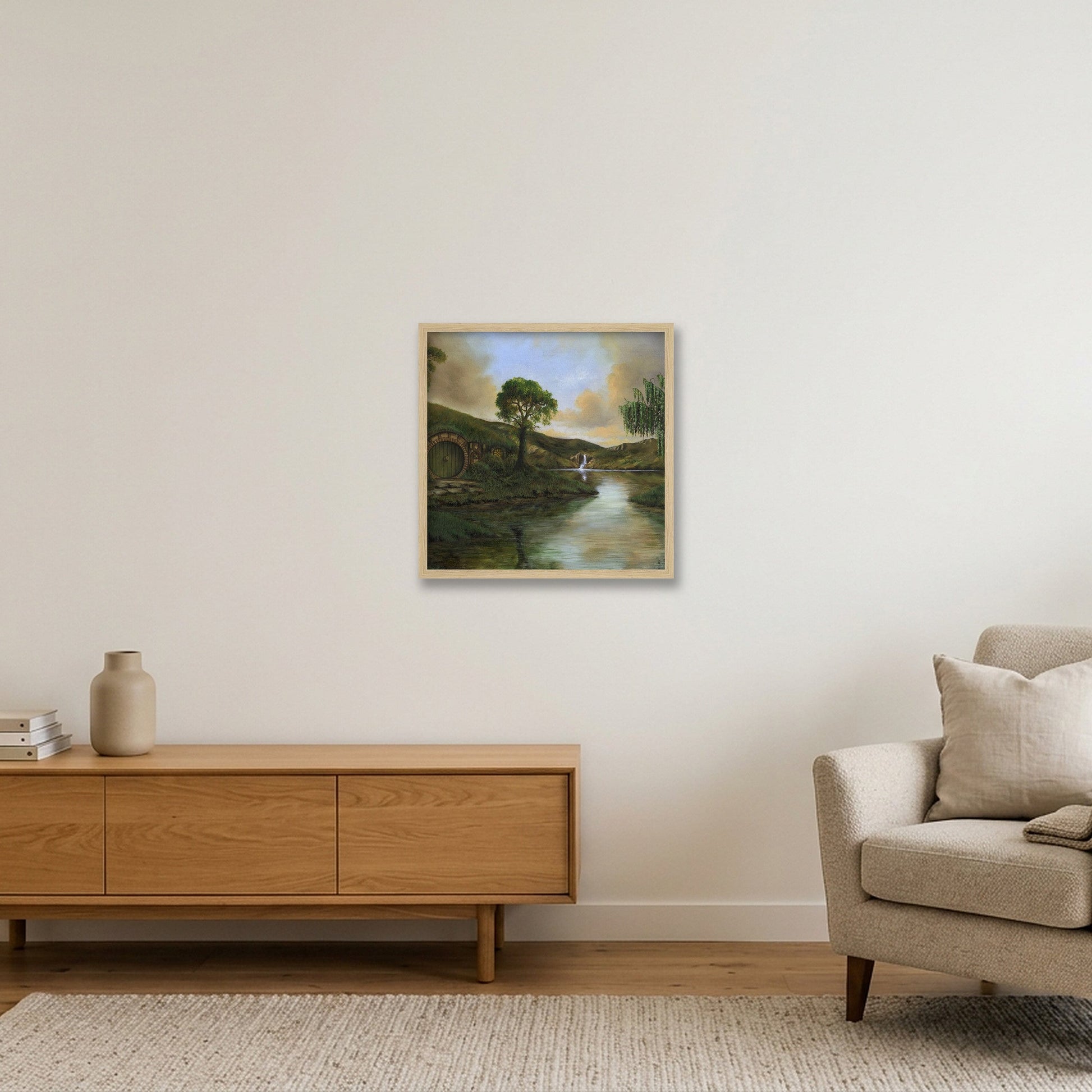 Overhead_print_light_0bf3517a-dab2-4e3c-b150-f45ac381b36b — 40×40cm, 16×16" Oak Frame