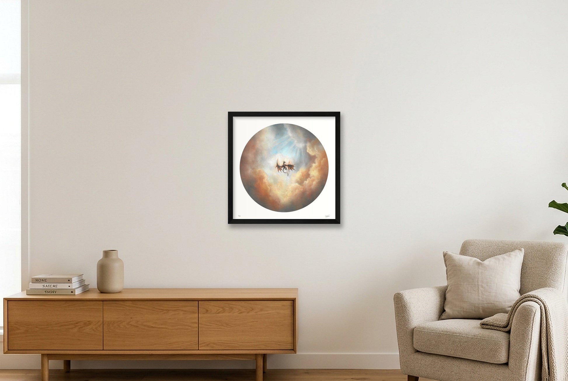 O Foul Descent — 40×40cm, 16×16" Black Frame