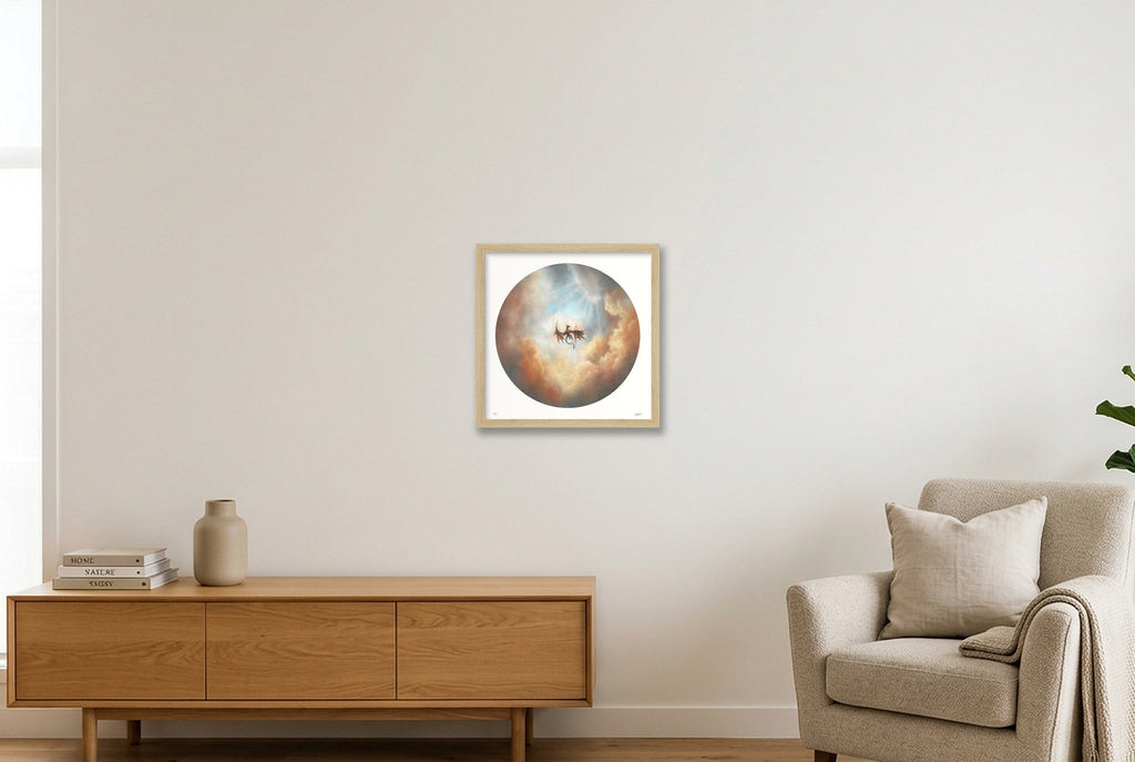 O Foul Descent — 30×30cm, 12×12" Oak Frame